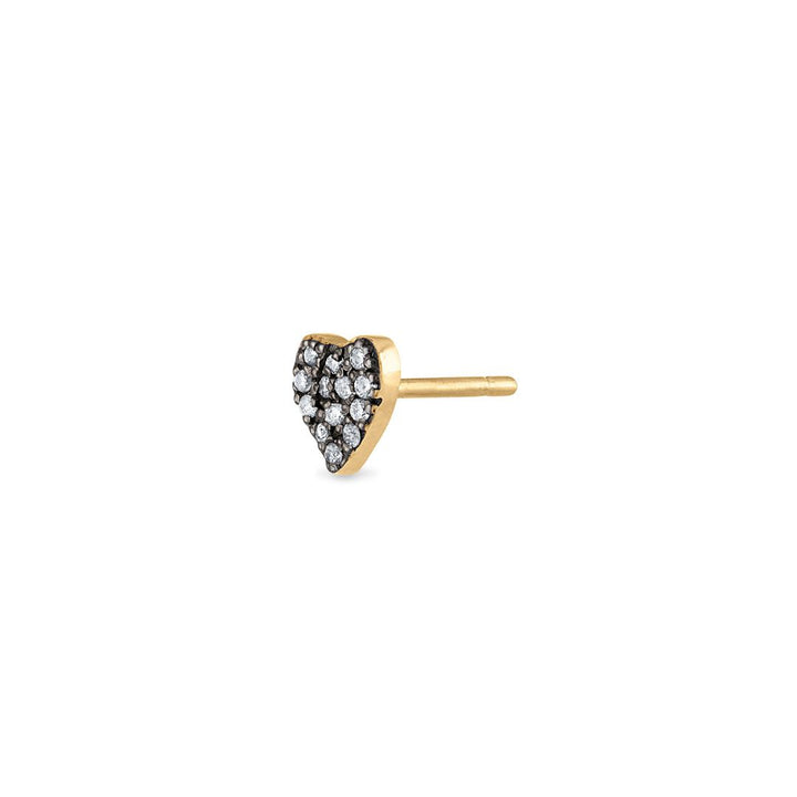 White Diamond Heart Stud
