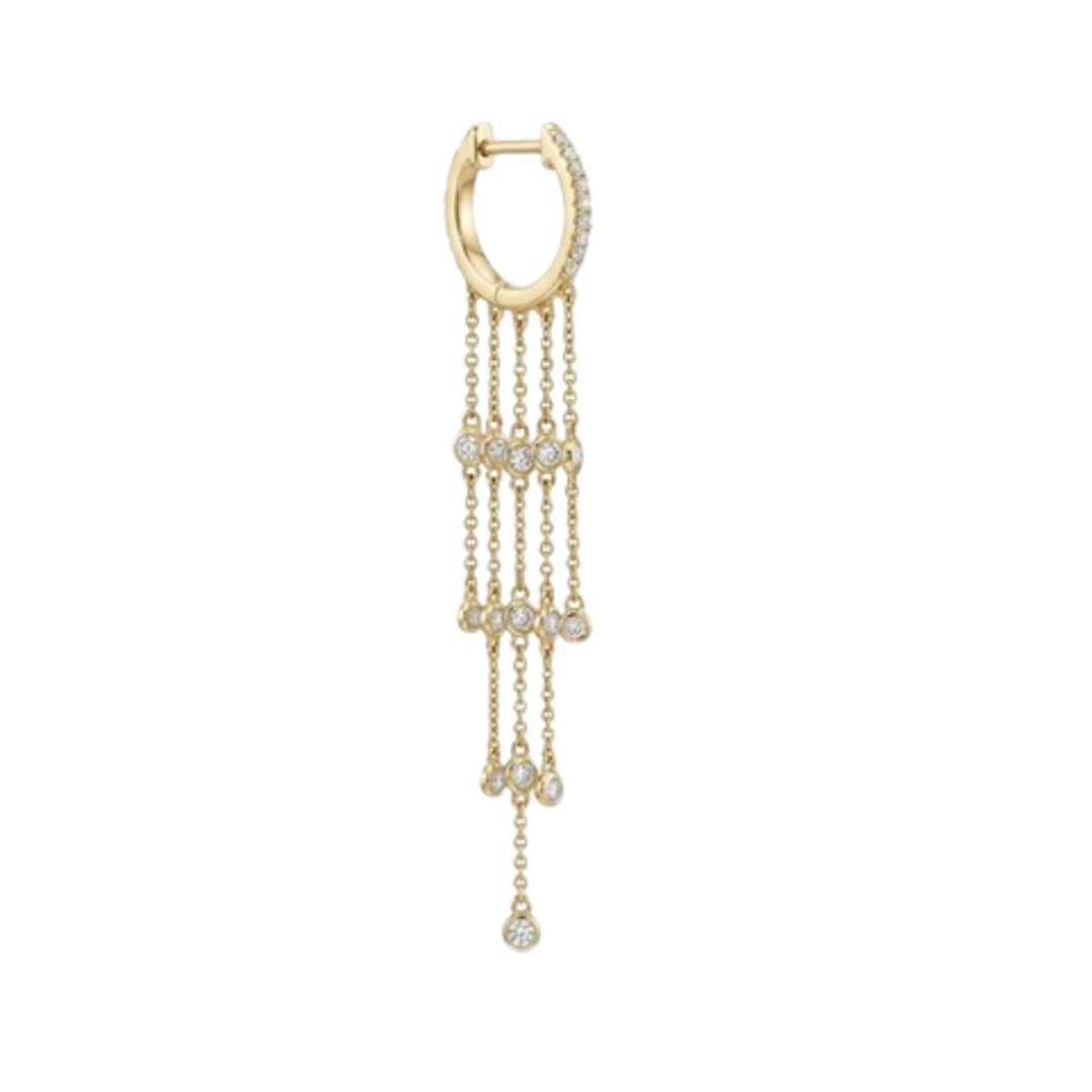 Chandelier Diamond Huggies Pair