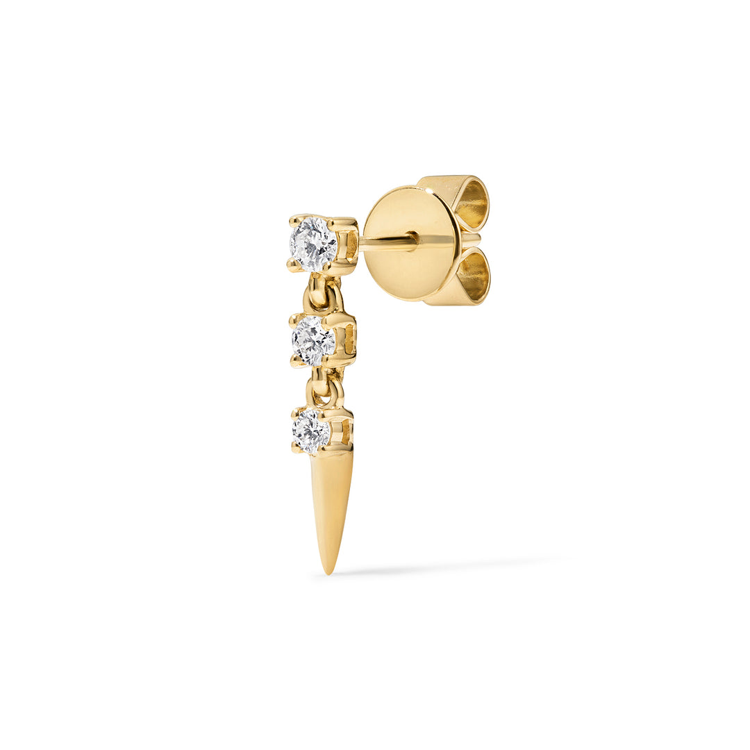 Triple Diamond Drop Spike Earring