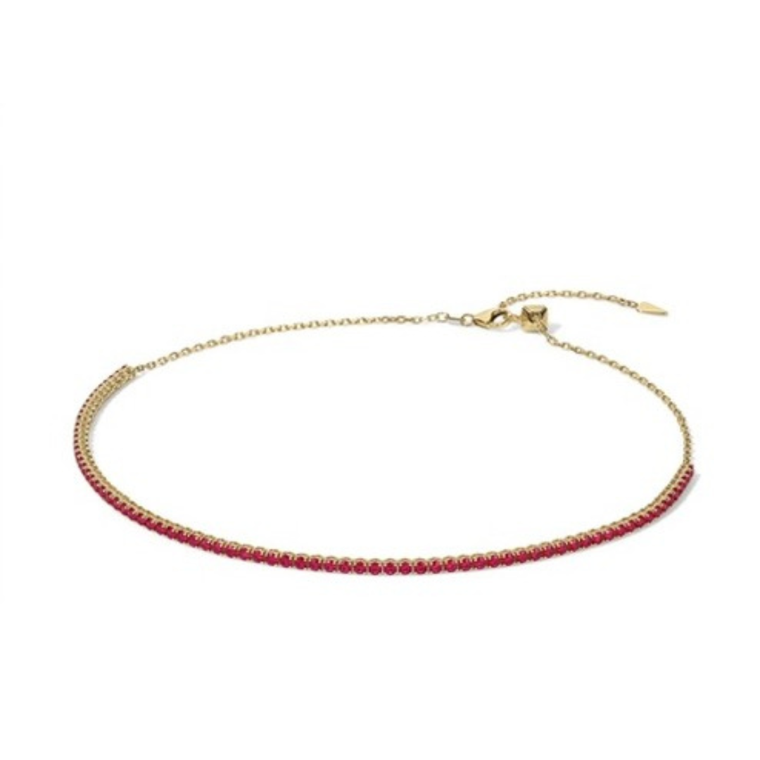 Ruby Choker with Pyramid Bolo