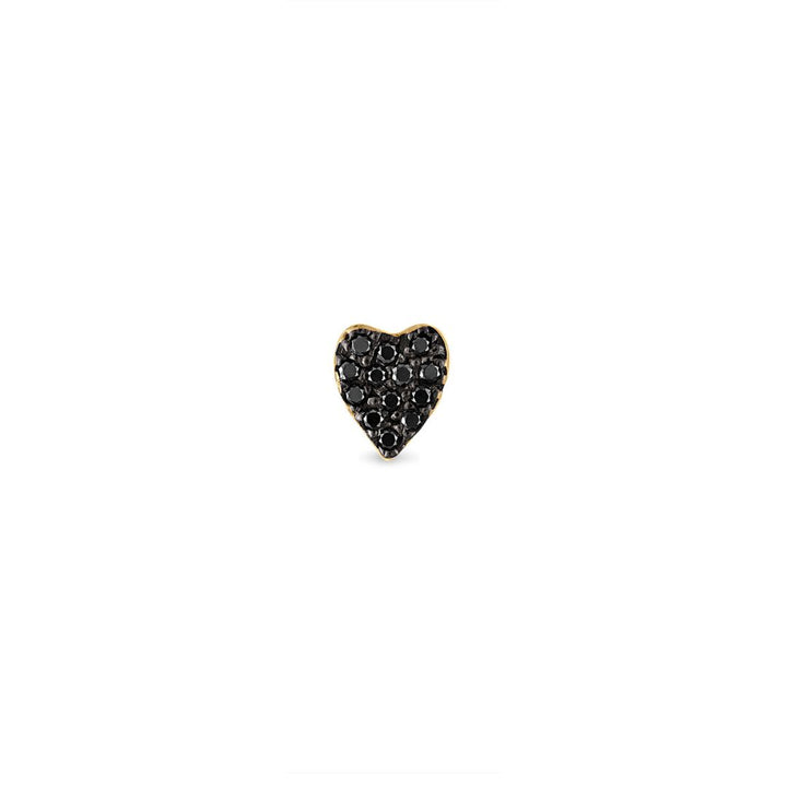 Pave Black Diamond Heart Stud