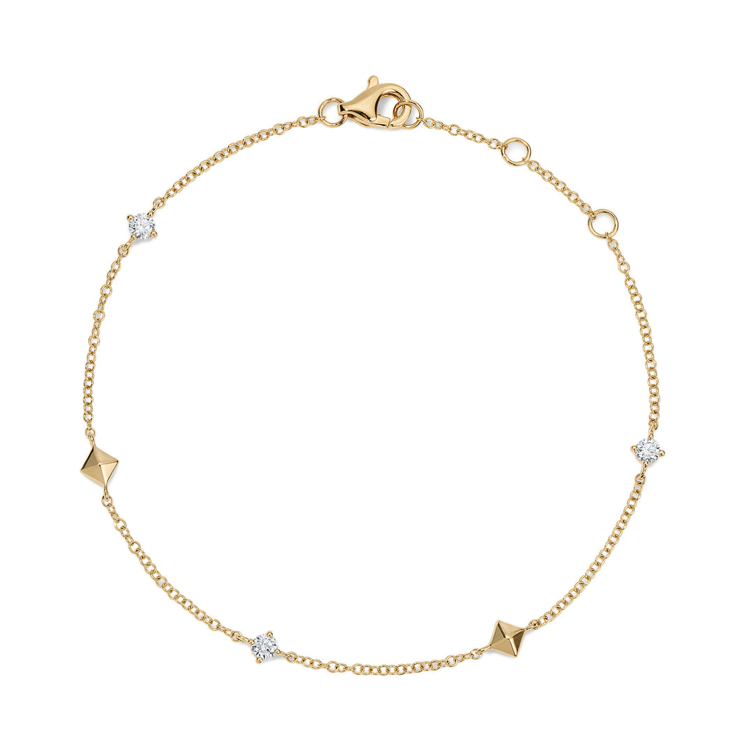 Pyramid and Diamond Chain Bracelet
