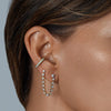 Double Piercing Draped Tennis Earring