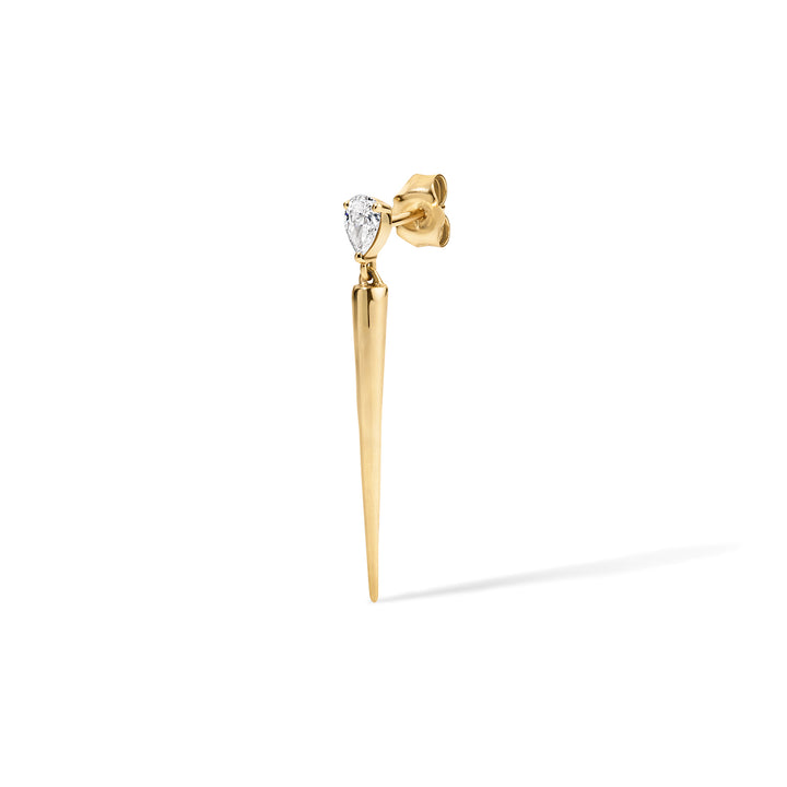Pear Diamond Earring w/ Long Spike
