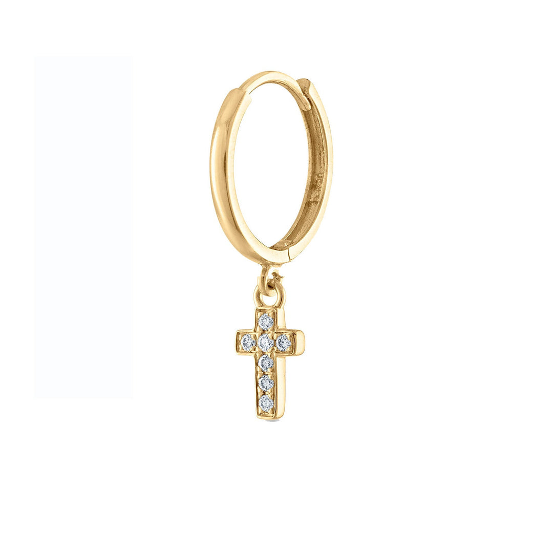 Diamond Cross Huggie