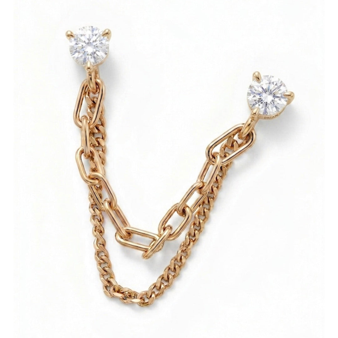 Double Pierce Diamonds w/ Chain