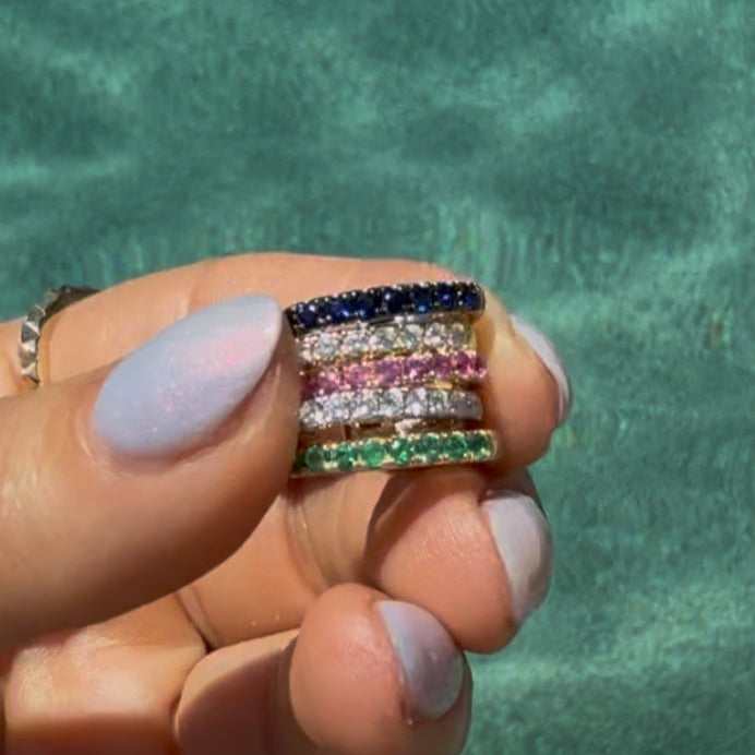 Hinged Blue Sapphire Ear Cuff