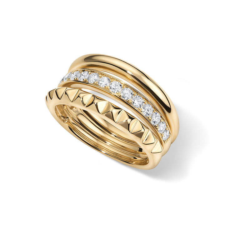 Stacked Open Three Row Ring