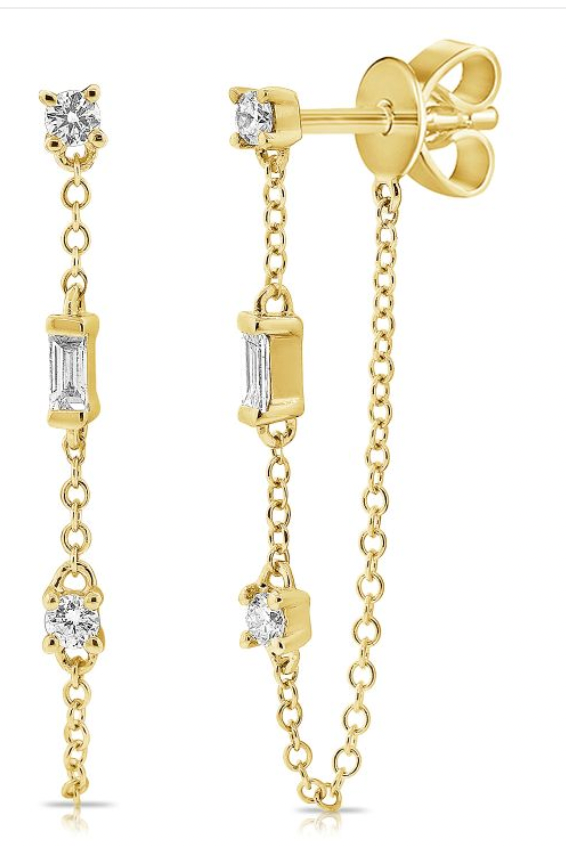 Multi-Shape Diamond Chain Earring