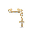 Dangle Diamond Cross Ear Cuff