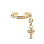 Dangle Diamond Cross Ear Cuff