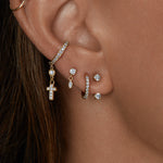 Dangle Diamond Cross Ear Cuff