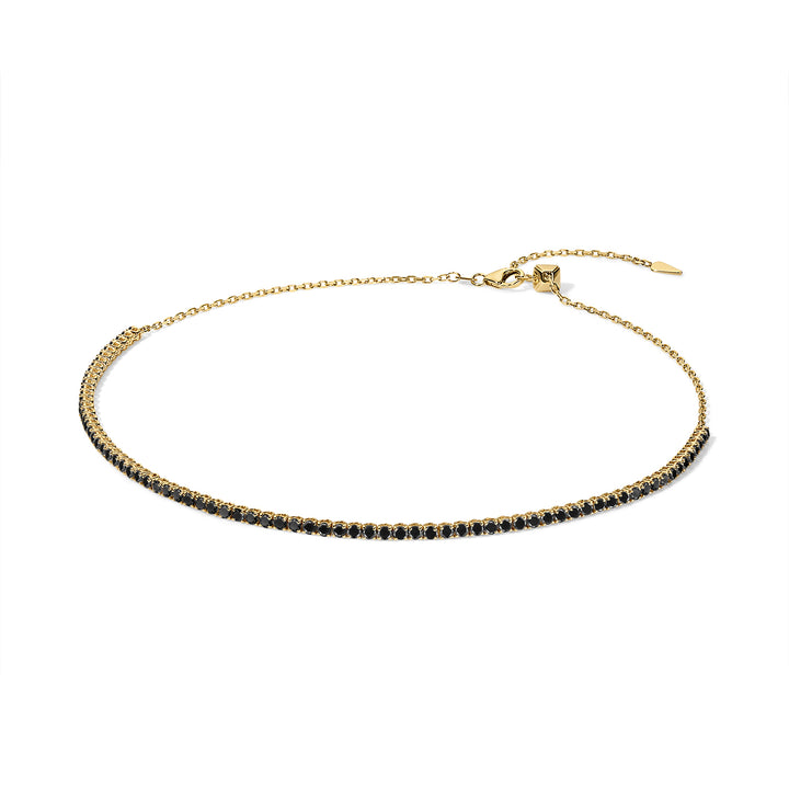 Black Diamond Choker with Pyramid Bolo