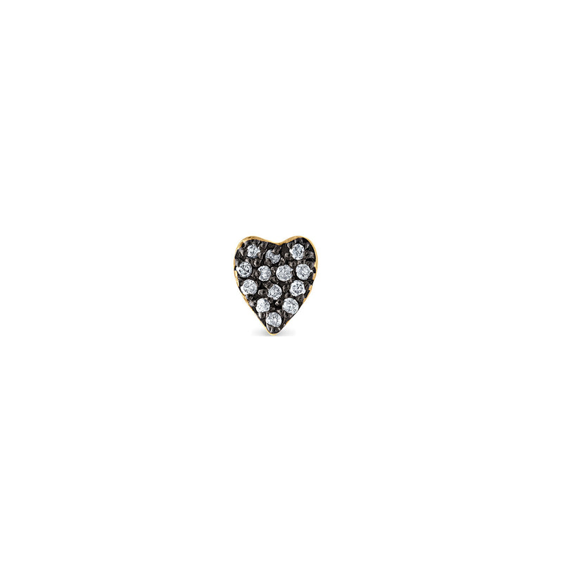 White Diamond Heart Stud