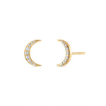 Diamond Crescent Moon Studs