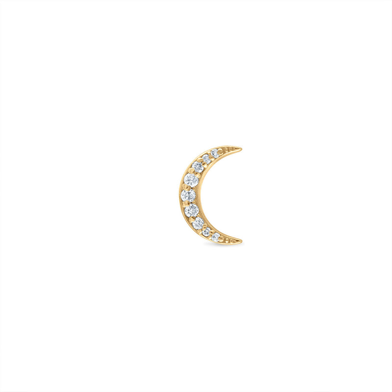 Diamond Crescent Moon Studs