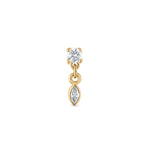 Diamond Marquise Drop Stud