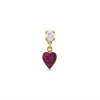 Pave Ruby Heart Drop Stud