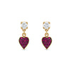 Pave Ruby Heart Drop Stud