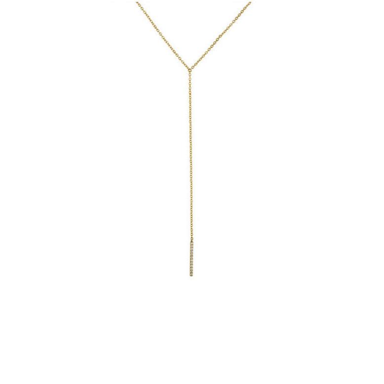 Short Diamond Bar Lariat