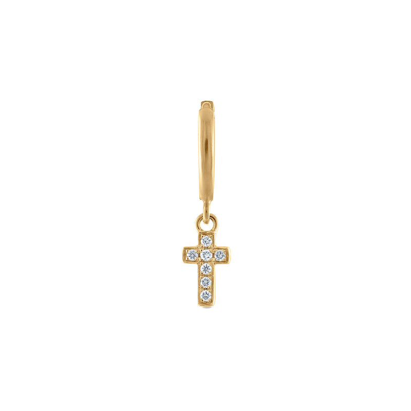 Diamond Cross Mini Huggie