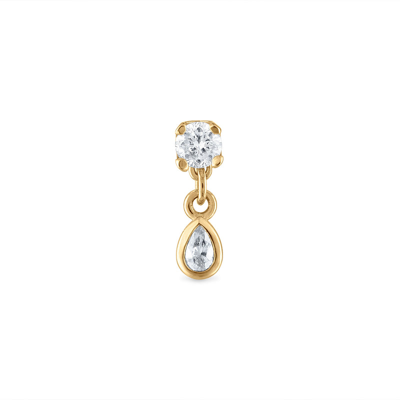 Diamond Pear Drop Stud