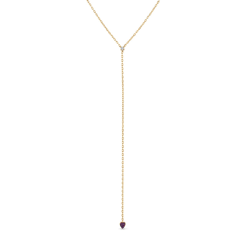 Diamond and Pave Ruby Lariat